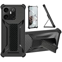 bojioderf Case Compatible for Maxwest Gravity G64 Phone Case Stand Cover [with Tempered Glass Screen Protector] Hybrid Case [Folding Support Magnetic] [Frosted Anti-Fingerprint] Black