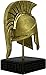 Leonidas Helmet King Spartan Hero Alabaster Sculpture with Bronze Effect Small