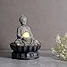 Kalona Tabletop Buddha Waterfall Fountain, Meditating Buddha Zen Fountain with LED Glass Orb, Relaxing Desk Water Feature for Home Office Decor(21127B)