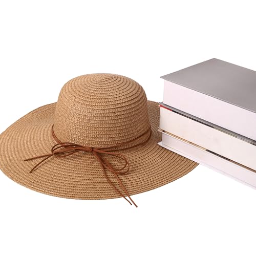 Sombrero de paja con ala ancha para mujer miniatura 6