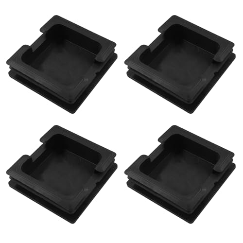 Image of Bonsicoky 4 Pack 3 inch Square Plastic Plugs, Black Tubing End Caps Plugs Insert for Square Tube and Furniture Legs
