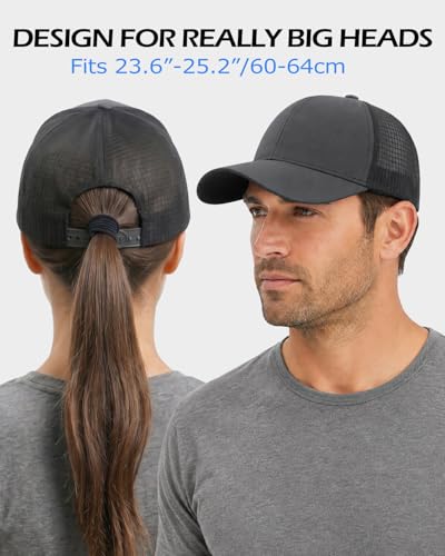 Image of Zylioo XL XXL Trucker Hat for Big Heads, Mesh Baseball Cap | Roomier Outdoor Fit-Vented back panels and a curved bill help fuller head shapes stay comfortable on warm days.
