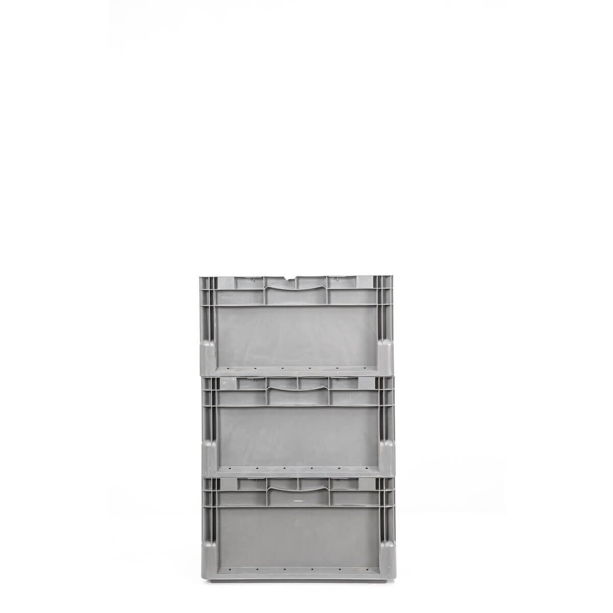 SSI Schäfer EuroBox ELB 4220 grau 40x30x22 cm, 20,4 L - gebraucht 8er Set inkl. neuem Rollwagen, Transportroller belastbar bis 300 kg, Kunststoffbehälter stapelbar, robuste Aufbewahrungskiste