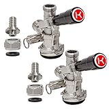Kegco KC KT85D-L Beer Keg Coupler D System Tap Lever Handle, Black (Pack of 2)