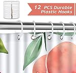 Bonhause Peach Rideau de douche, Allover Fruits Pink Peachy Rideau de salle de bain 72x72 Inch Polyester tissu imperméable Rideau de bain avec 12 Crochets