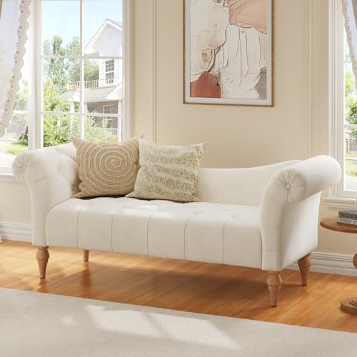 Merax 60.75" Vintage Inspired Upholstered Velvet Bench Ottoman with Button