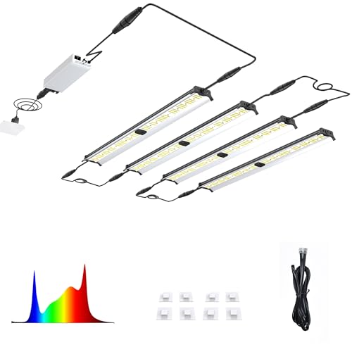 FARMLITE Grow Light Bars Full Spectrum Led Grow Lamps Grow Lights for Indoor Plants Dimmable Daisy Chain for Grow Lights Supplemental Lighting for Grow Tent (240watts)