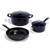 Includes: 5.5 QT Round Dutch Oven with Lid | 2 QT Saucepan with Lid | Skillet 11" Exceptional Heat Retention and Circulation - Design ensures excellent heat retention and even circulation, transforming tough cuts into tender, fall-off-the-bone braise...