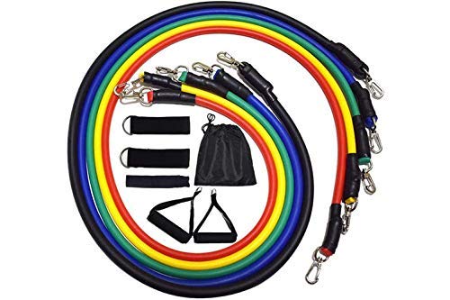 Generic 11pcs/Set Pull Rope Fitness Exercises Resistance Bands Crossfit Latex Tubes Pedal Excerciser Body Training Workout Yoga Gym Color Multi