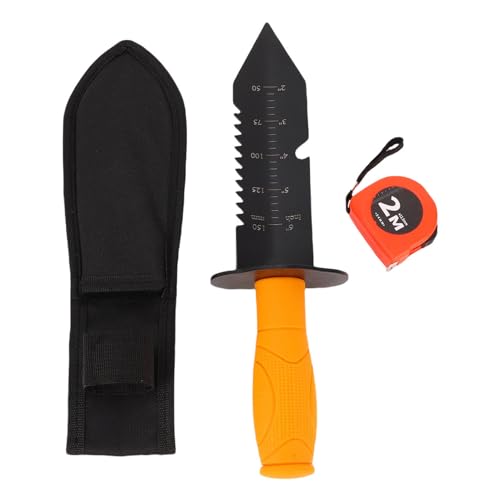 Fockety Pelle Dentelée Robuste, Pelle en Métal à Bord dentelé de 12,6 Pouces avec Poignée Ergonomique en Caoutchouc et Gaine en Nylon pour Le Jardinage, la Plantation de Trésors,