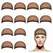 eBoot 12 Pack Nylon Wig Caps for Women and Men (Light Brown)