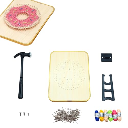 String Art Kit - Craft Kit for Holidays - DIY String Art with All Necessary Accessories and Frame for Home Romantic Decoration (15 x 20 cm, Doughnut)