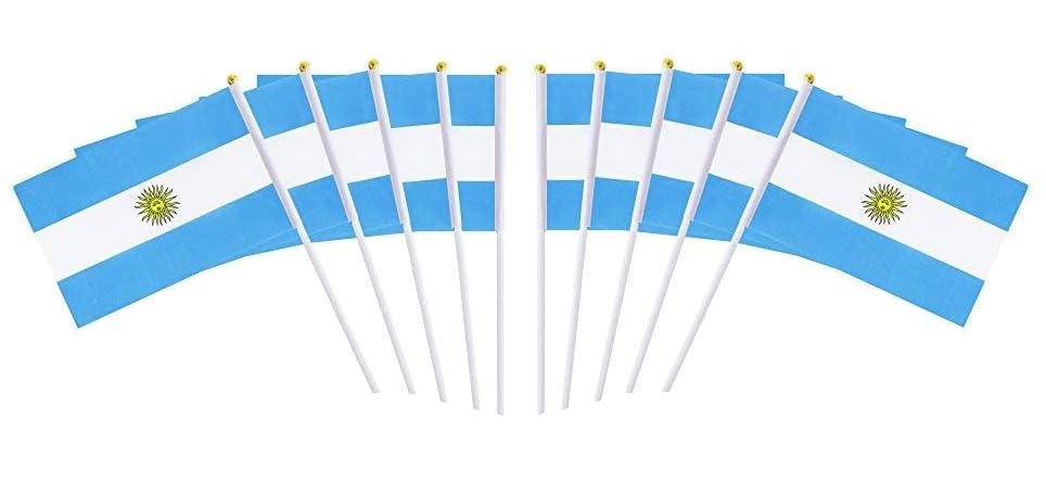 10 packs, 34 North and South American plastic poles, hand waving flags (Bahamas)