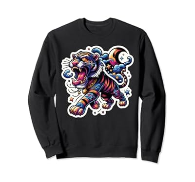 Diseño gráfico de tigre nocturno de criatura misteriosa Sudadera | Ya disponible en tu tienda friki favorita! En mundofriki.es!