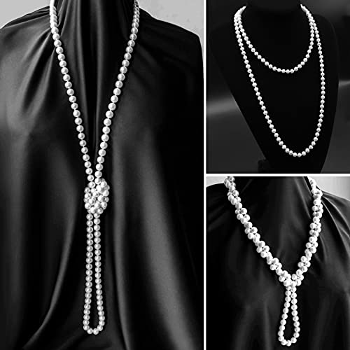 Tinksky Fake Pearls Necklace Retro Pearls Long Necklace Chain For Party Favors Costume Necklace, For Women Girls #TOP2