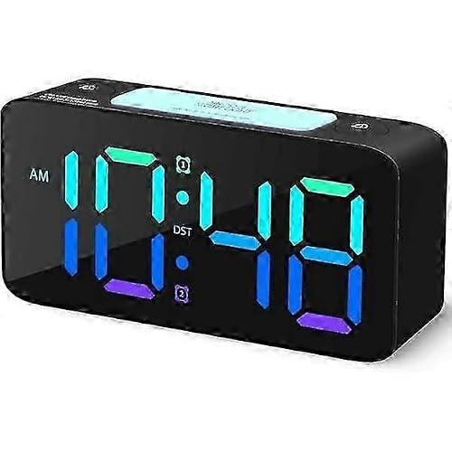JOYHAPPST Super Loud Digital Alarm Clock for Heavy Sleepers, USB Charger, Adjustable Volume, Night Light, Compact Bedroom Clock