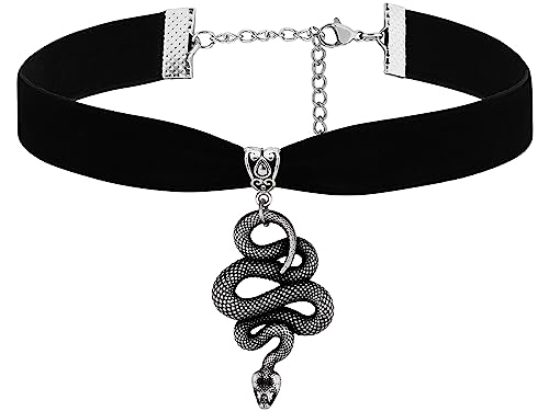 Sacina Gothic Snake Choker Necklace, Snake Necklace for Women, Gothic Goth Choker, Goth Jewelry, Halloween Christmas Jewelry Gift for Women