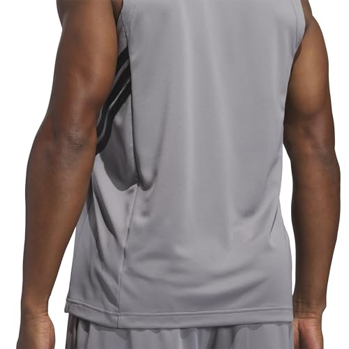 adidas Herren Basketball Legends Tank Shirt, Grey Three/Black, S – Ansicht 5