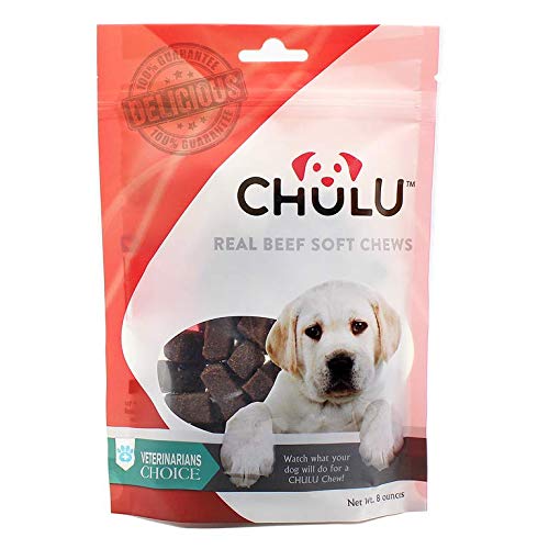 Chulu Natural Dog Treats Made in The USA - Soft, Dog Treat & Biscuits for Small and Large Dogs - Perfect As Training Treats & Chews with Mouthwatering, Real Beef - 8oz Bag