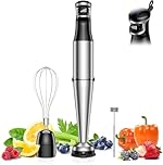 NEWSEE Immersion Blender Handheld 1200W Corded Stick Blender for Kitchen, Trigger Speed Control Hand Blender with Whisk, Milk Frother for Soup,Baby Food, Smoothie,Cake,Juice,Milkshake,Puree (3-in-1)