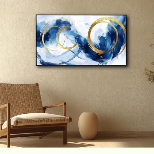 Large Blue Abstract Wall Art - Modern Abstract Art Wall