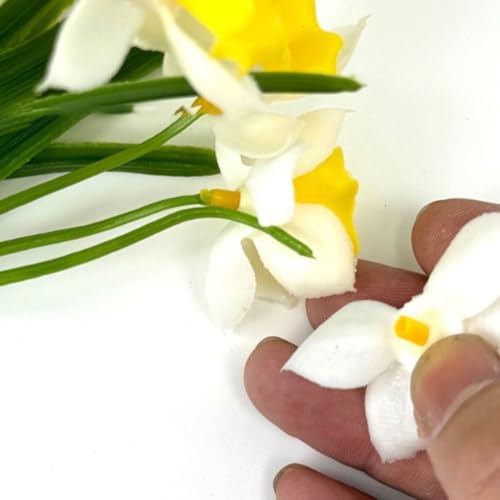 Ramos de narcisos sintéticos de alta fidelidad en seda de 35 cm 5