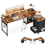 ODK Escritorio Esquinero con Cajones, Madera Vintage