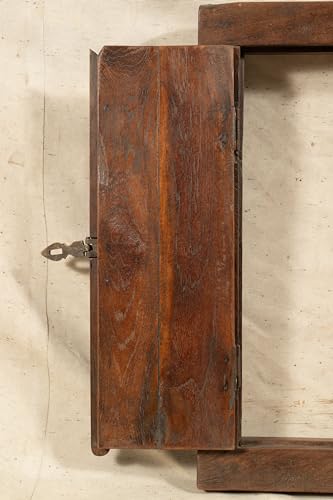 Biscottini Innentür Fenster L 44,5 x T 5,5 x H 61,5 cm - Holztür - Türen für Innen und Außen - Wohnkultur