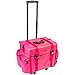 SHANY Makeup Artist Soft Rolling Trolley Cosmetic Case with Free Set of Mesh Bag Makeup Organizer - Travel Rolling Makeup Bag - Sweetheart