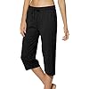 Champion Everyday Cotton, Women’s Drawstring Cropped Sweatpants, Capri Pants, 18", Black, XX-Large