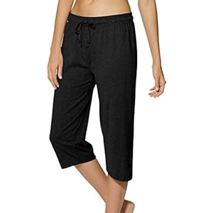 Champion-Womens-Coton-Jersey-Capris Champion Everyday Cotton, Women’s Drawstring Cropped Sweatpants, Capri Pants, 18", Black, XX-Large