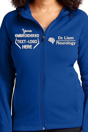 Customized Women's Custom Embroidered Tech Fleece Full-Zip Hooded Jacket, Lightweight Athletic Jacket, Ideal for Outdoor and Casual Wear, Double-Knit, Thumbholes2