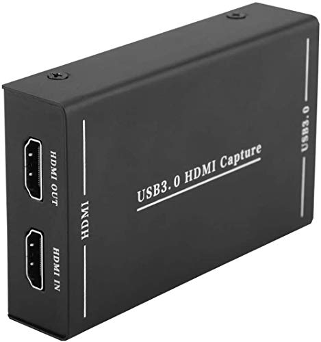 HDMI Video Capture Card, 1080P HD HDMI in USB 3.0 HDMI Out Capture Recorder Box Device Broadcast Live Stream and Video Audio Game Grabber Converter