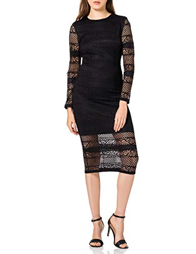 Marca Amazon - TRUTH & FABLE Vestido Midi Ajustado de Encaje Mujer