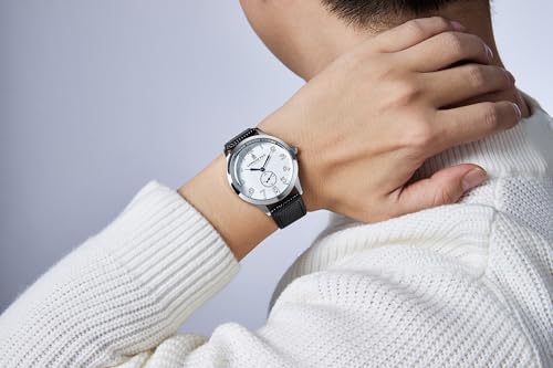 Image of London Fog Brixton Collection Analog Quartz Vintage Watch for Men with Round Dial, Luminous Numerals, Curved Mineral Glass & Leather Strap - LFM10011