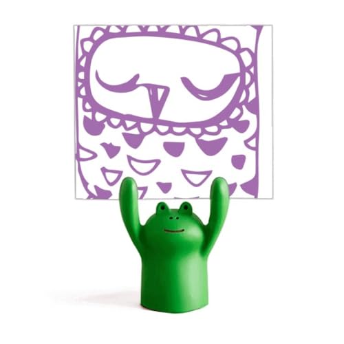 Support de mémo grenouille yeux fermés, porte-note de bureau original