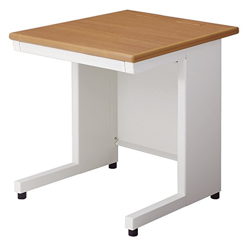 【メーカー配送・設置・組立】プラス デスク LEED 平机 L字脚 引出し付 LE-087H ミディアムウッド/ホワイト 678735