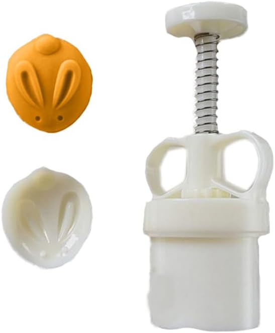 Moon Cake Press Mold,DIY Hand Press Cookie Stamps, Cute Bunny Rabbit Moon Cake Maker, Mid Autumn Festival Pastry Tools,Moon Cake Mould
