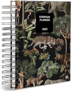 A5 Page a Day Wiro 2023 Diary Premium Planner with Dividers Office Work Planner Desk Organiser Diaries Year Planning Tropical Jungle