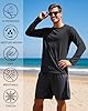 Tansozer Rash Vest Mens Long Sleeve UV Sun Protection Shirt UPF 50 Swimming Swim Top Quick Dry Running T-Shirts Breathable, Black, XXL #3
