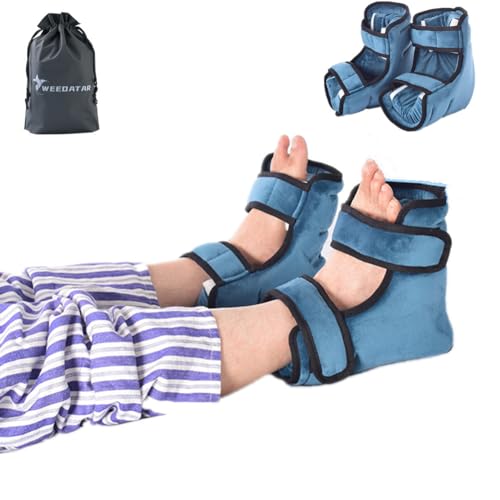 Image of WEEOATAR 2 Pcs Heel Protectors Cushion,Pain Relief Foot Pillow with Magic Sticks Relieves Pressure from Sores and Ulcers,Cushion Ankle Pillow Fits for Bed and Wheelchairs(Blue1)