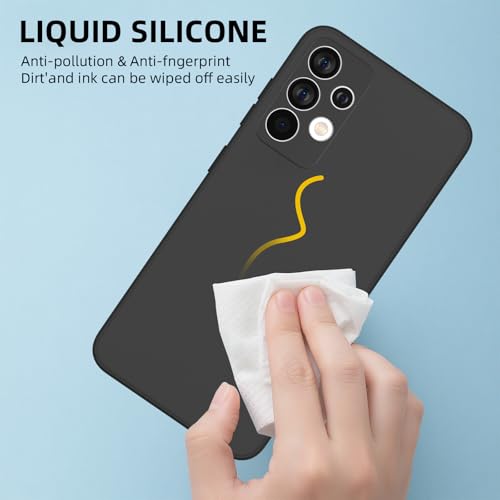 Vauki Coque pour Samsung Galaxy A52 4G/5G/A52S 5G, avec [2 Pièces] Protection d'écran en Verre Trempé, Housse Etui Silicone TPU Souple Liquide, Antichoc Anti-Rayures, Noir – vue 4