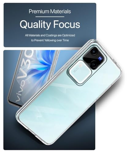 Image of NISHTECH for Vivo V30 5G (2024) Premium Transparent Hybrid Soft Slim Dust Proof Back Case Cover Silicone with Camera Protection
