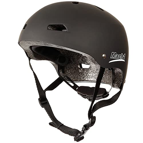 Mach1 Skaterhelm schwarz-matt - Kinder Helm für Skater BMX-...