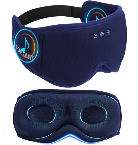(Campaign lD:36GUC2AWAMX5S,Commission rate:10%, Budget:5000)Sleep Mask with Headphones Bluetooth 5.4, TOPOINT 3D Eye Mask Blackout with Soft Bamboo Cotton for Side Sleepers Women Men, Sleep Headphones Earphones HD Speaker Microphone for Travel Meditation - image 1