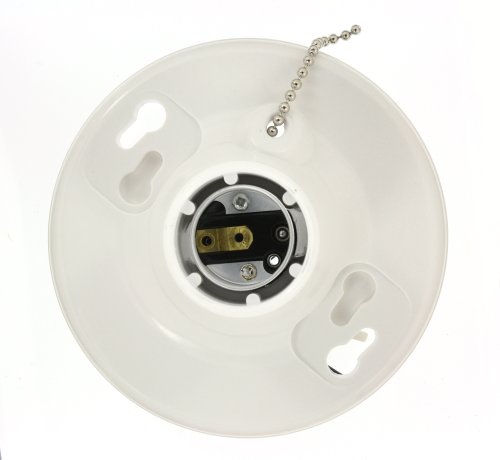 Leviton 8827-CW2 One-Piece Urea Outlet Box Mount, Incandescent Lampholder, White