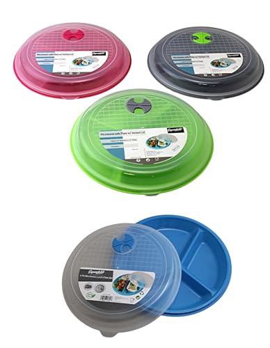 4-Pack Divided Microwave Plates with...