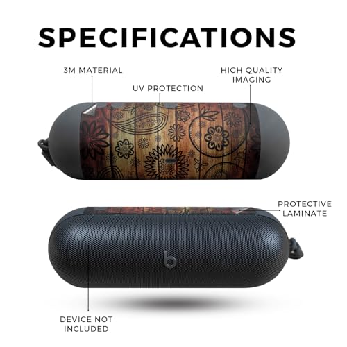 Image of Speaker Skin Compatible with Beats Pill (2024) - Wooden Floral - Premium 3M Vinyl Protective Wrap Decal Cover - Easy to Apply | Crafted in The USA by MightySkins