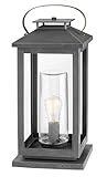 Hinkley Atwater Large Pier Mount Outdoor Lantern - Low Voltage, Composite, Anti-Fade, Clear Seedy Glass - Ash Bronze Finish