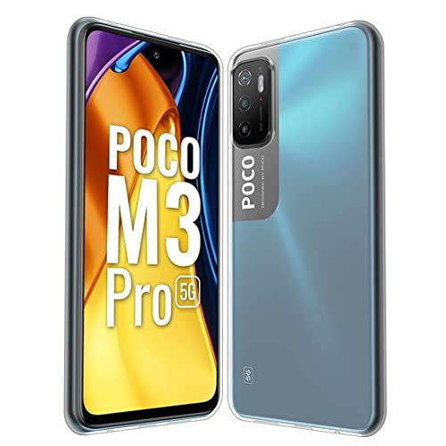 Image of Soft Flexible Silicone Back Cover Compatible with Xiaomi Poco M3 Pro 5G / Redmi Note 10T 5G, Transparent Case